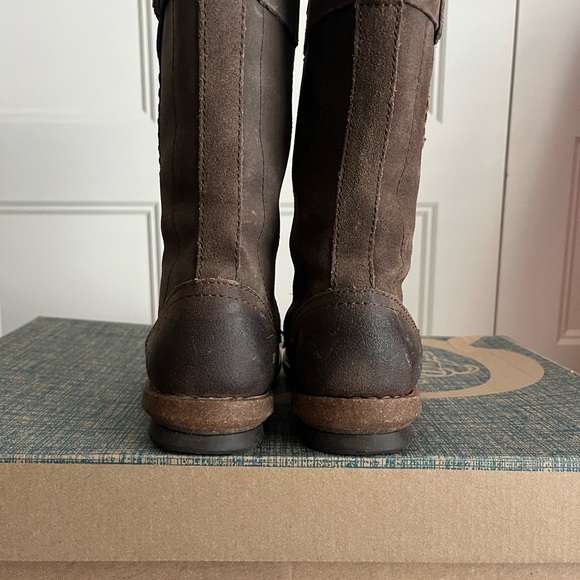 Born Tonic Wet Weather Gray Oiled Suede Leather Mid Calf Rustic Boots 6.5 - Picture 4 of 10